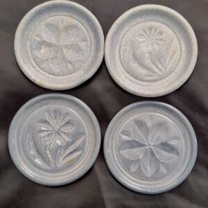 4 Pigeon Forge Pottery vintage & collectible blue coasters